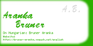 aranka bruner business card